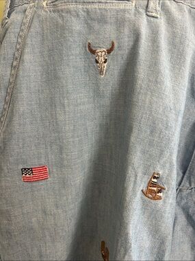 Polo by Ralph Lauren Light Blue Embroidered Denim Shorts